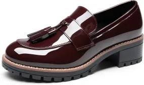 DREAM PAIRS Womens Loafers, Slip On Platform Chunky Penny Heeled Loafers for Women Dressy and Work, Business Casual Shoes for Women