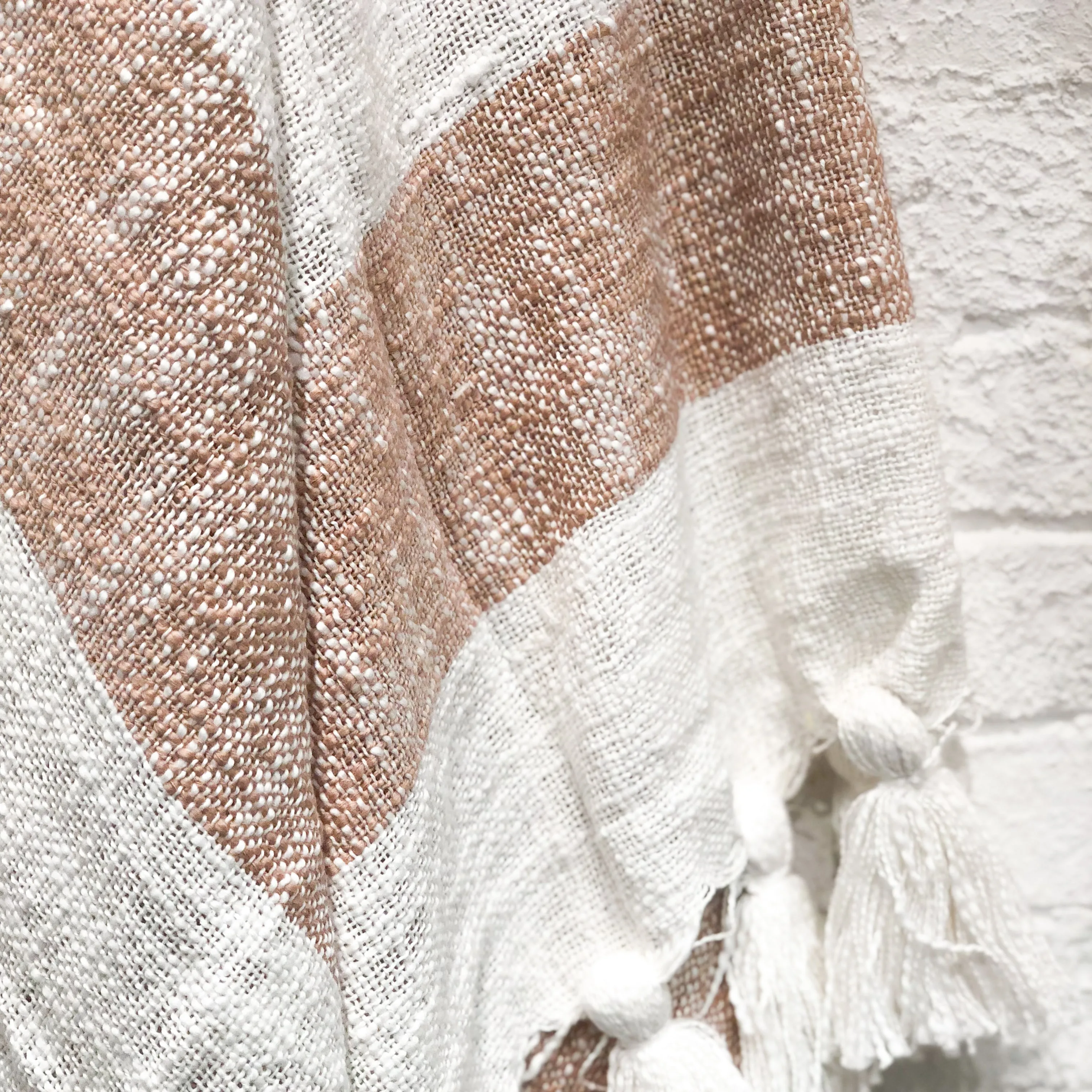 Frances Striped Throw in Camel