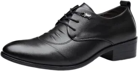Men's Modern Derby Business Shoes - Genuine Leather Upper with Air-Cushioned Sole for Conference Meetings, Office Parties & Formal Occasions