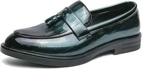 Men's Patent Tassel Slip on Dress Penny Loafer Shoes Comfortable Round Toe Classic Business Work Oxford Shoes for Party Prom Wedding