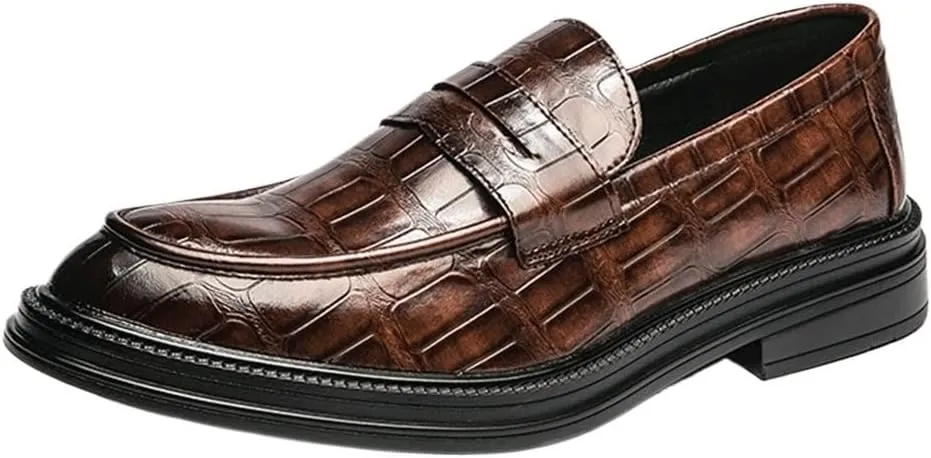 Men's Slip-On Dress Business Shoe Men Party Wedding Oxfords Leather Shoes Men Patent Leather Fashion Retro Half Brogue