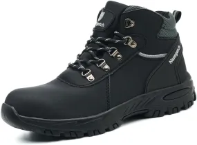 Nasogetch Steel Toe Boots for Men Women Work Boots Comfortable Lightweight Steel Toe Shoes Puncture Proof Non Slip Work Shoes Fleece-Lined