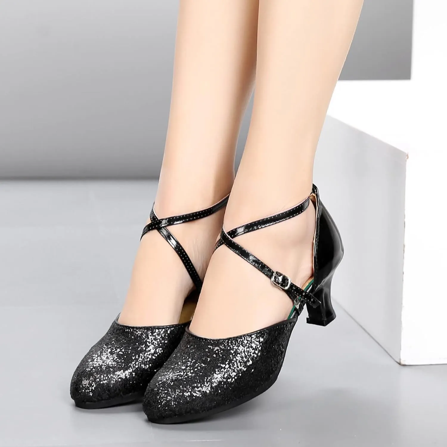 Sandals Shoes Women Nine Sandals For Womens Latin Dance Shoes Sandals Heeled Ballroom Tango Party Sequin Dance Shoes