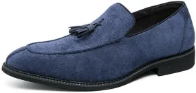 Santimon Mens Dress Shoes Tassels Suede Formal Loafers for Men Vintage Slip-on Loafer Smoking Slipper Casual Shoes