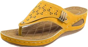 Summer Flip-Flops for Women 2025 Orthopedic Sandals Breathable Hollow Sandals with Arch Support Fashion Causal Wedge Sandal Wide Width Boho Slipper Summer Beach Comfortable Slipper 2025