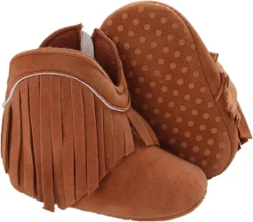 WILLFUN Baby Girls Boots with Tassels Infants Soft Sole Shoes Toddler Zipper Short Bootie