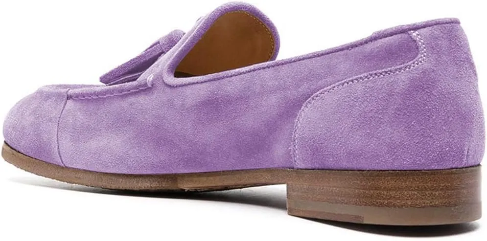 YDN Women Casual Low Heel Loafers Round Toe Slip On Tassels Flats Comfort Shoes for Women Size 4-15 US