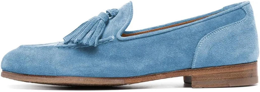 YDN Women Casual Low Heel Loafers Round Toe Slip On Tassels Flats Comfort Shoes for Women Size 4-15 US