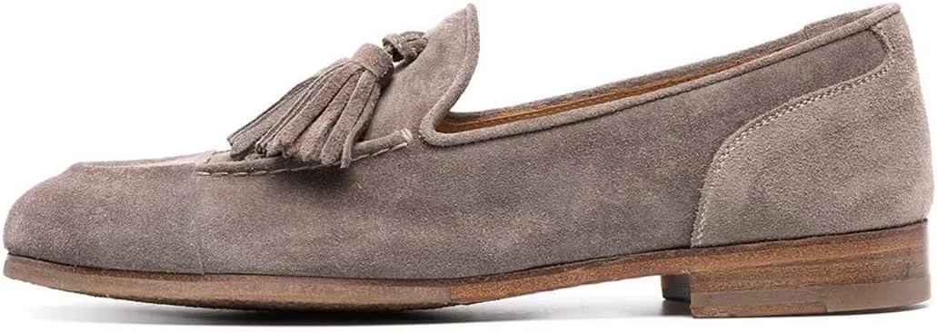 YDN Women Casual Low Heel Loafers Round Toe Slip On Tassels Flats Comfort Shoes for Women Size 4-15 US